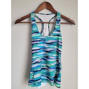 Lululemon Tank Top Women’s 2 Blue Geometric Cool Racerback Gym Workout Casual
